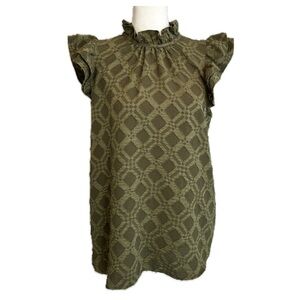 Sleeveless Olive Green Blouse